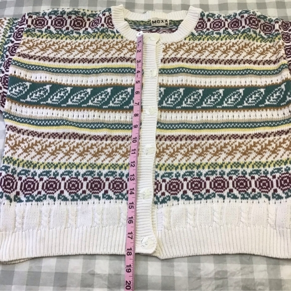 Mexx Vintage 100% cotton knit cardigan sweater white medium button down … - Picture 6 of 7